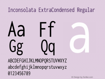 Inconsolata ExtraCondensed Regular Version 3.001图片样张