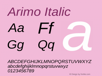 Arimo Italic Version 1.33图片样张