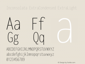 Inconsolata ExtraCondensed ExtraLight Version 3.001图片样张