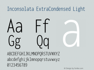 Inconsolata ExtraCondensed Light Version 3.001图片样张