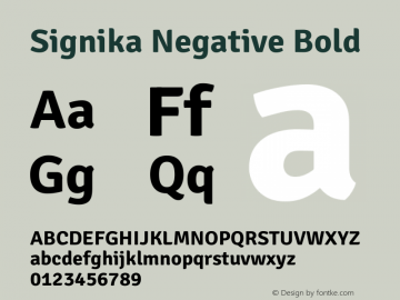Signika Negative Bold Version 2.001图片样张