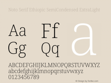 Noto Serif Ethiopic SemiCondensed ExtraLight Version 2.102图片样张