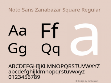 Noto Sans Zanabazar Square Regular Version 2.006; ttfautohint (v1.8.4.7-5d5b)图片样张