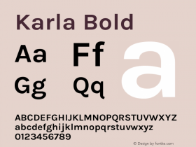 Karla Bold Version 2.004;gftools[0.9.33]图片样张