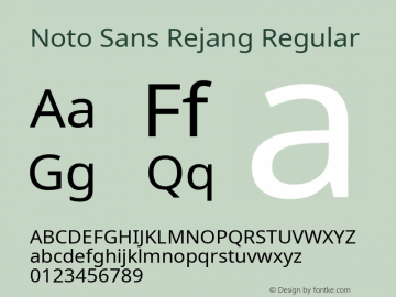 Noto Sans Rejang Regular Version 2.002; ttfautohint (v1.8.4.7-5d5b)图片样张