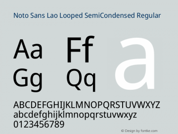 Noto Sans Lao Looped SemiCondensed Regular Version 1.002图片样张