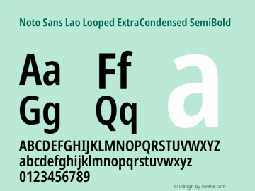 Noto Sans Lao Looped ExtraCondensed SemiBold Version 1.002图片样张