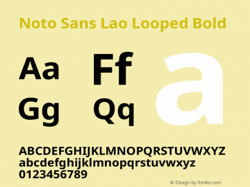 Noto Sans Lao Looped Bold Version 1.002图片样张