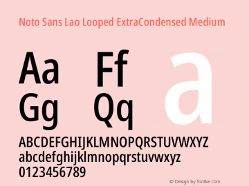 Noto Sans Lao Looped ExtraCondensed Medium Version 1.002图片样张