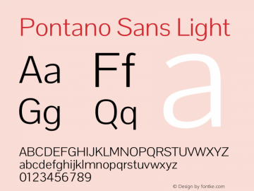 Pontano Sans Light Version 2.001图片样张