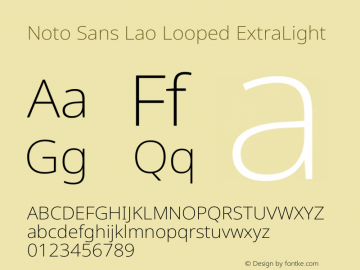 Noto Sans Lao Looped ExtraLight Version 1.002图片样张