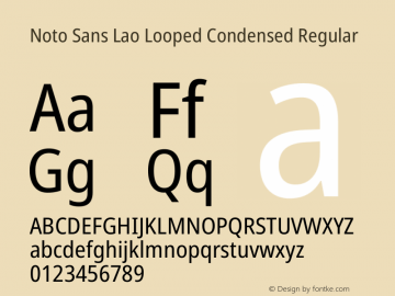 Noto Sans Lao Looped Condensed Regular Version 1.002图片样张