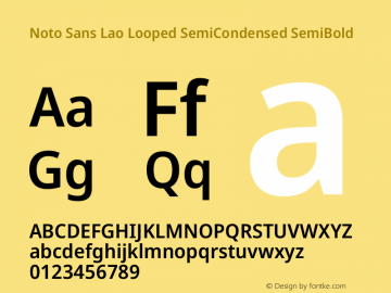 Noto Sans Lao Looped SemiCondensed SemiBold Version 1.002图片样张