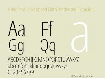 Noto Sans Lao Looped ExtraCondensed ExtraLight Version 1.002图片样张