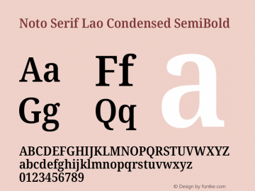 Noto Serif Lao Condensed SemiBold Version 2.003图片样张