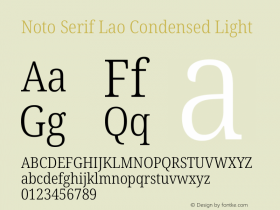 Noto Serif Lao Condensed Light Version 2.003图片样张