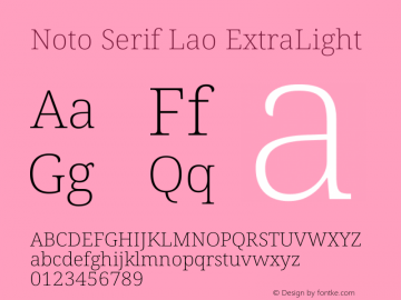 Noto Serif Lao ExtraLight Version 2.003图片样张