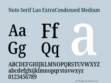 Noto Serif Lao ExtraCondensed Medium Version 2.003图片样张