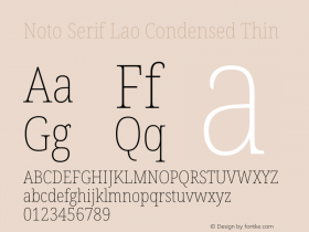 Noto Serif Lao Condensed Thin Version 2.003图片样张