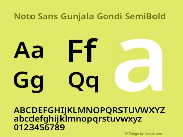 Noto Sans Gunjala Gondi SemiBold Version 1.004图片样张