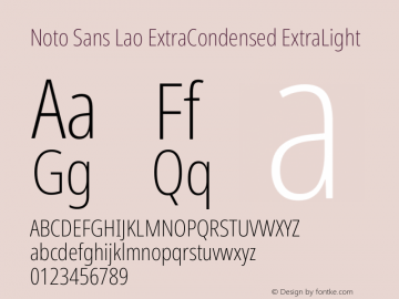 Noto Sans Lao ExtraCondensed ExtraLight Version 2.003图片样张