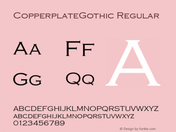 CopperplateGothic Regular Altsys Fontographer 3.5  9/10/93 Font Sample