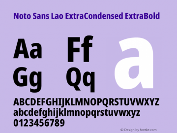 Noto Sans Lao ExtraCondensed ExtraBold Version 2.003图片样张