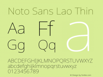 Noto Sans Lao Thin Version 2.003图片样张