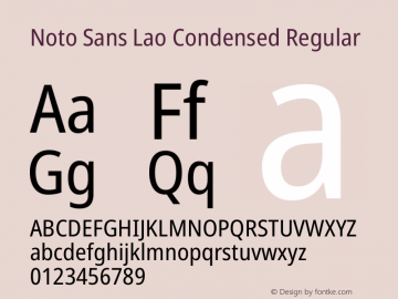 Noto Sans Lao Condensed Regular Version 2.003图片样张