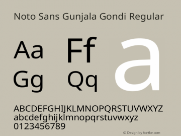 Noto Sans Gunjala Gondi Regular Version 1.004图片样张