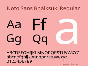 Noto Sans Bhaiksuki Regular Version 2.002; ttfautohint (v1.8.4.7-5d5b)图片样张