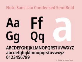 Noto Sans Lao Condensed SemiBold Version 2.003图片样张