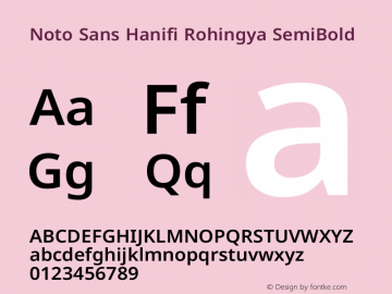 Noto Sans Hanifi Rohingya SemiBold Version 2.102图片样张