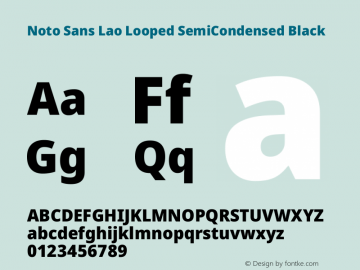 Noto Sans Lao Looped SemiCondensed Black Version 1.002图片样张