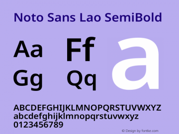 Noto Sans Lao SemiBold Version 2.003图片样张