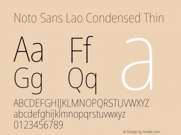 Noto Sans Lao Condensed Thin Version 2.003图片样张