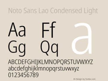 Noto Sans Lao Condensed Light Version 2.003图片样张