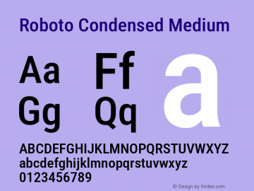 Roboto Condensed Medium Version 3.008; 2023图片样张