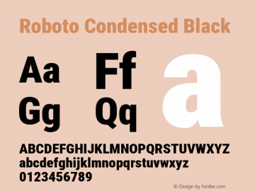 Roboto Condensed Black Version 3.008; 2023图片样张
