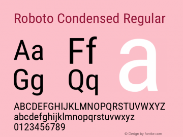 Roboto Condensed Regular Version 3.008; 2023图片样张