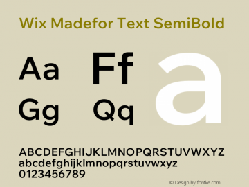 Wix Madefor Text SemiBold Version 3.100图片样张