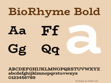 BioRhyme Bold Version 1.600;gftools[0.9.33]图片样张