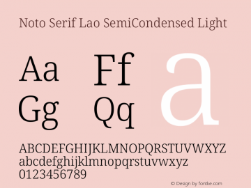 Noto Serif Lao SemiCondensed Light Version 2.003图片样张