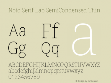 Noto Serif Lao SemiCondensed Thin Version 2.003图片样张