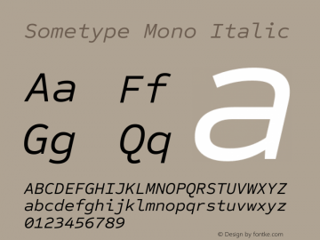 Sometype Mono Italic Version 1.001图片样张