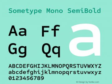 Sometype Mono SemiBold Version 1.001图片样张