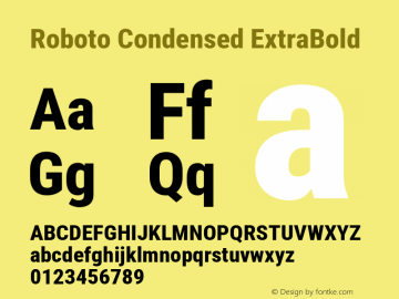 Roboto Condensed ExtraBold Version 3.008; 2023图片样张