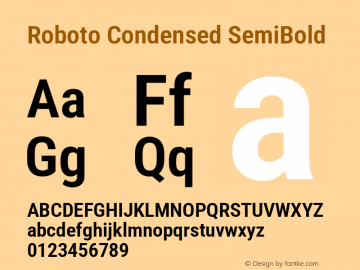 Roboto Condensed SemiBold Version 3.008; 2023图片样张