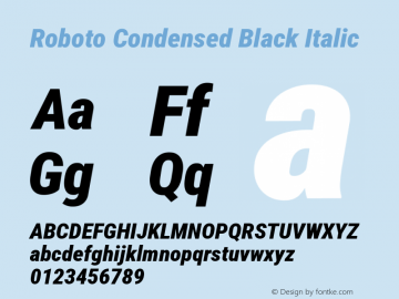 Roboto Condensed Black Italic Version 3.008; 2023图片样张