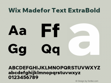 Wix Madefor Text ExtraBold Version 3.100图片样张